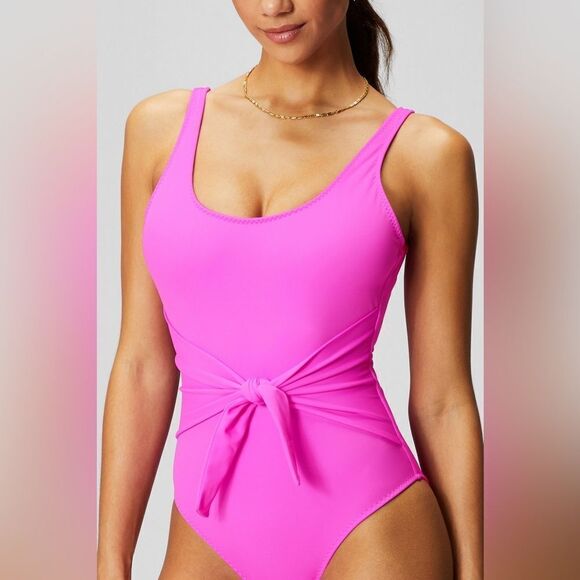 Fabletics Scoop Tie Back Shaping One-Piece Swimsuit size Xl - Picture 2 of 7